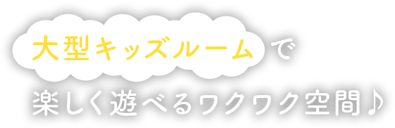 大型キッズルームで楽しく遊べるワクワク空間♪